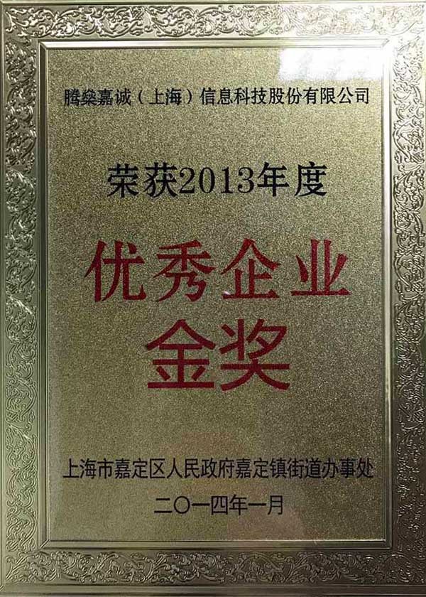 2013年度优秀企业金奖